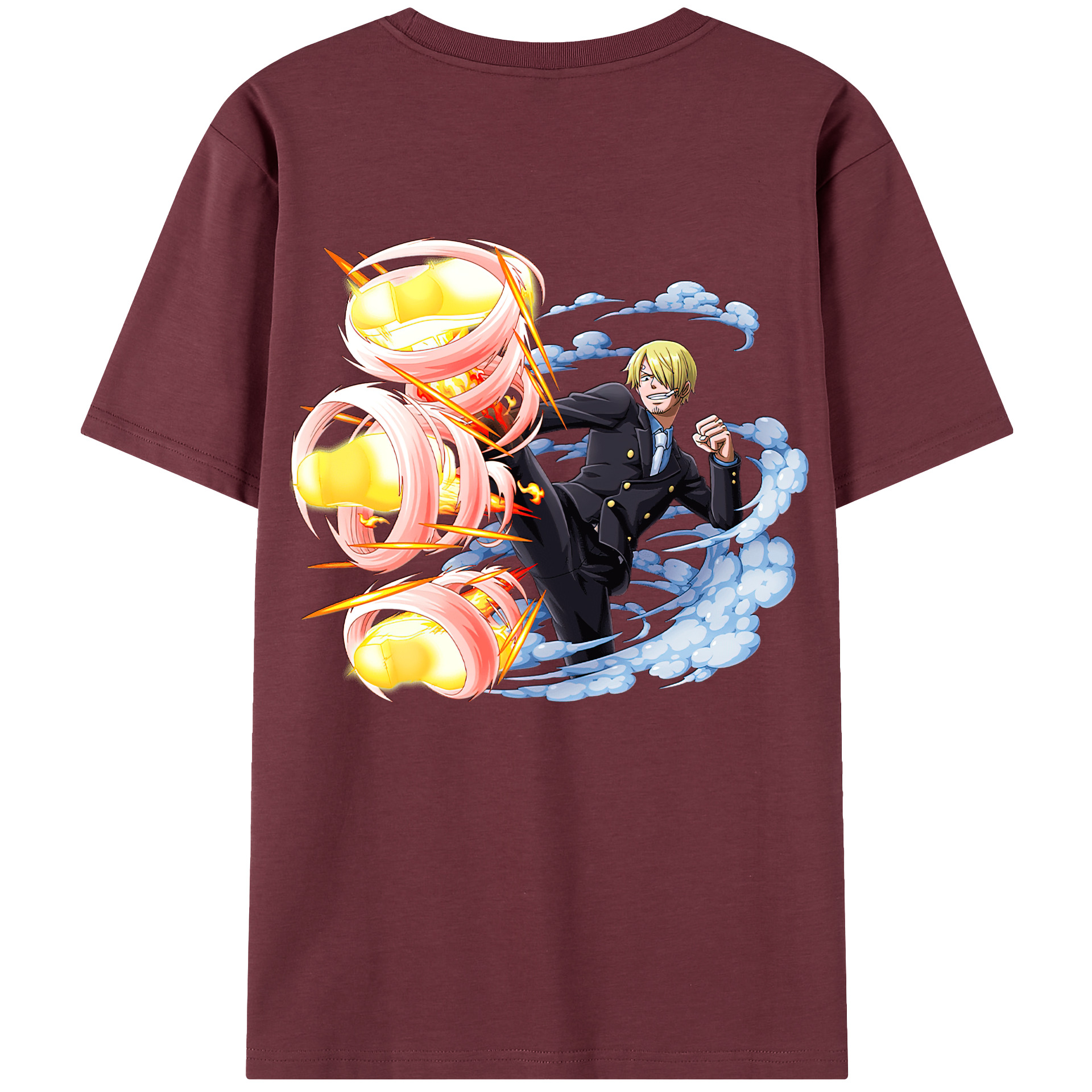 ワンピース サンジ ONE PIECE Sanji 綿100％半袖Tシャツ（背面プリント）